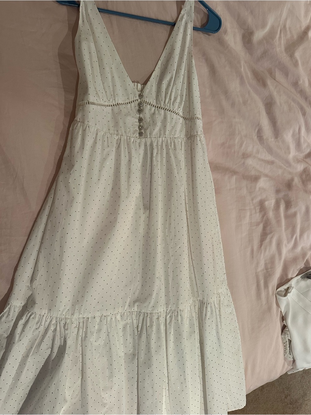 Generation Love White Eyelet Maxi Dress with Tiny Dot Pattern
